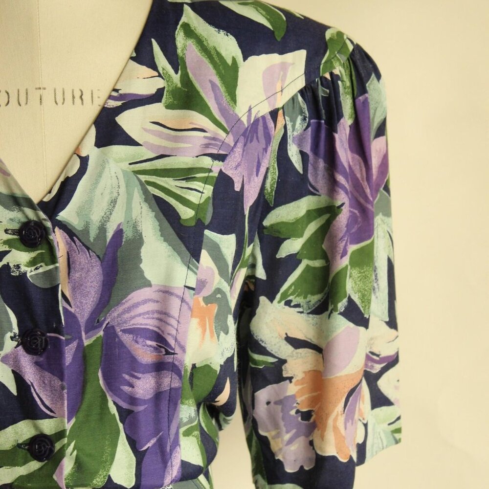 Vintage 1980's Dress with Pockets and Belt, Ed Michaels by Melanie Drucher - Picture 5 of 15
